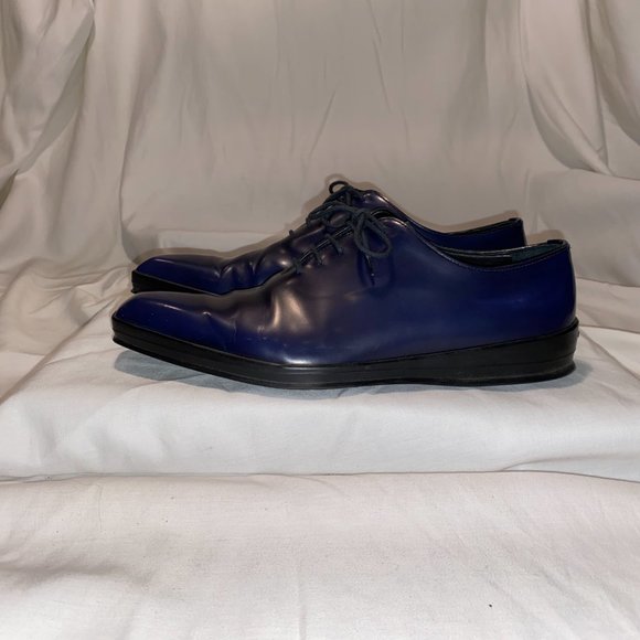 Blue Prada Square Toe Oxfords - Picture 7 of 8